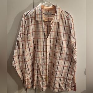 Tommy Bahama Pima Cotton Mens XL Pink Striped Button Down